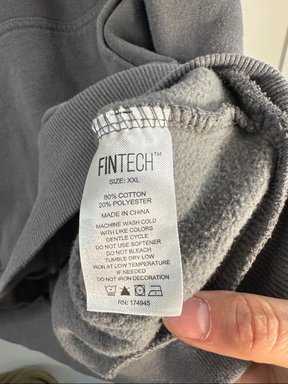 Fintech Gray Graphic Hoodie size 2XL - Picture 3 of 4